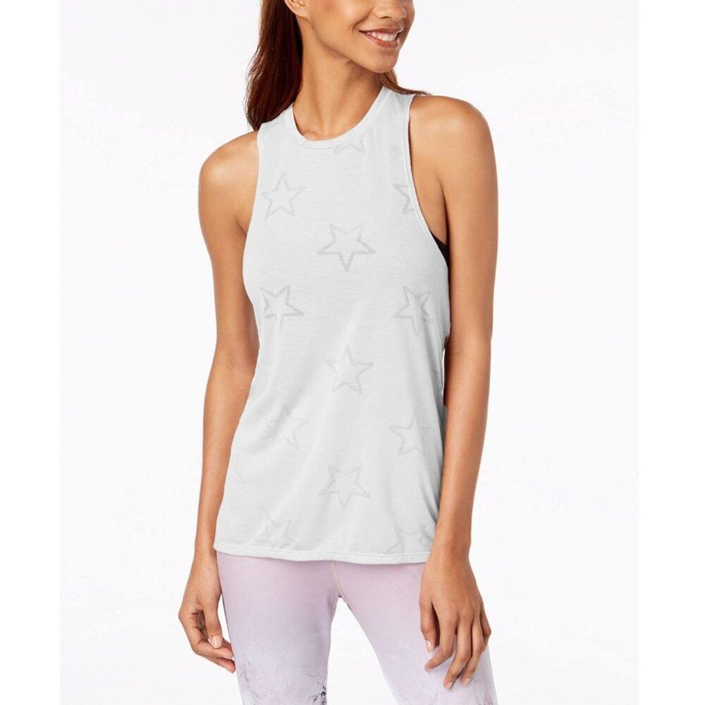 Material Girl Womens Sleeveless Racerback Active Tank Top White Size S NWT
